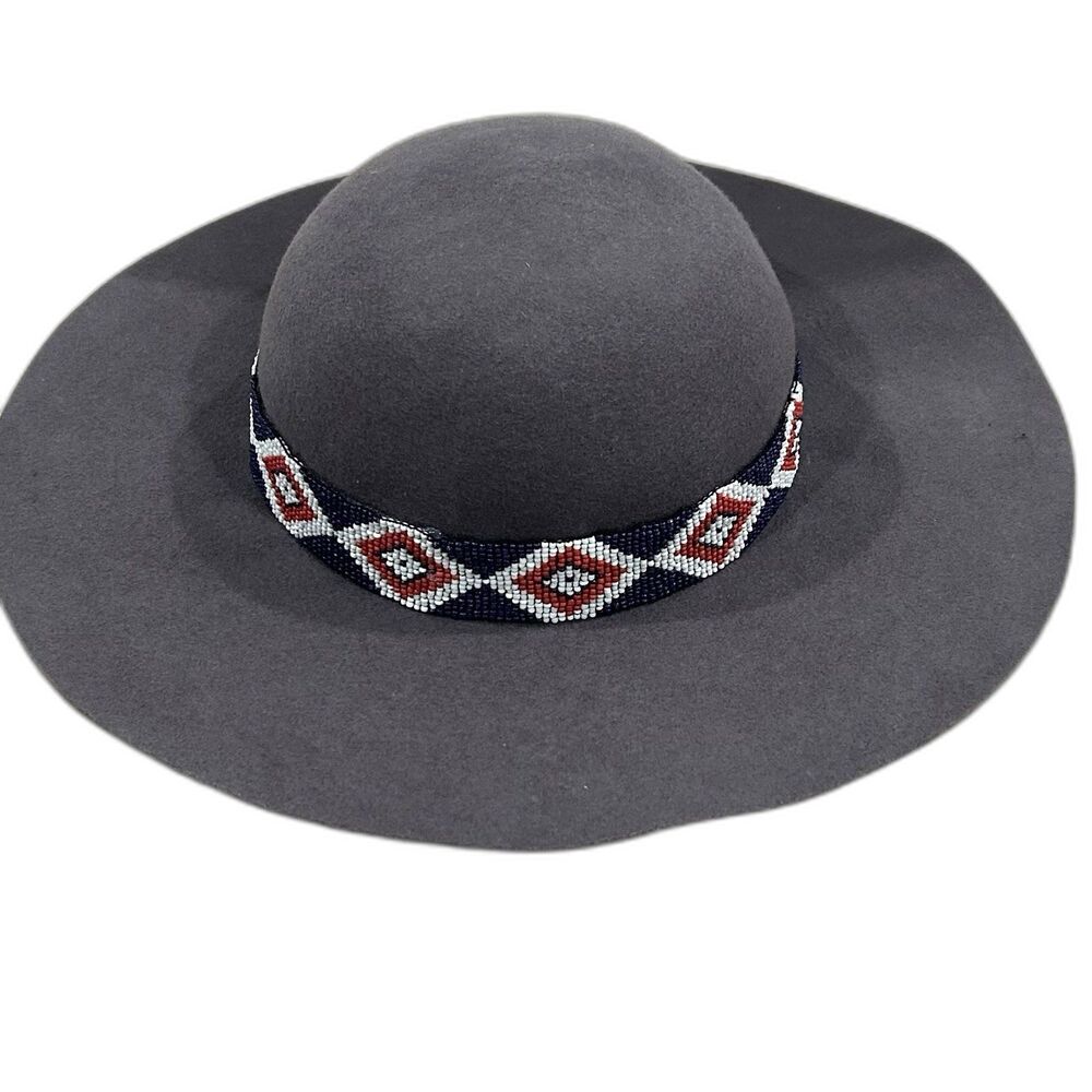 Olive & Pique Hat Women’s One Size Color Purple Wool Boho Style Beaded Headband